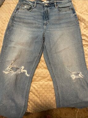 Anne Taylor LOFT Light Blue Distressed Boyfriend Jeans